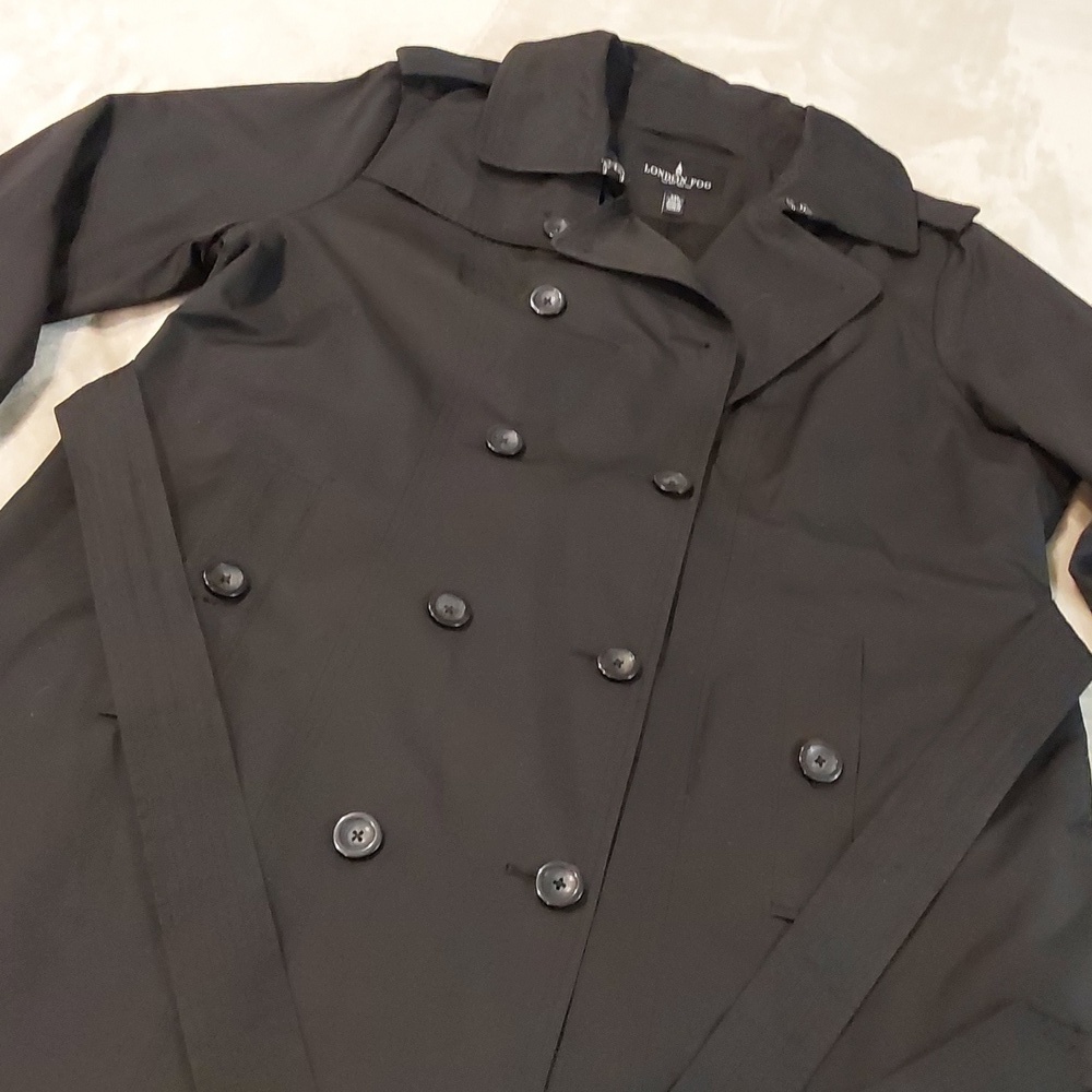 London Fog Black On Black Double Breasted Womens Jacket Coat Size XXL - Picture 2 of 2